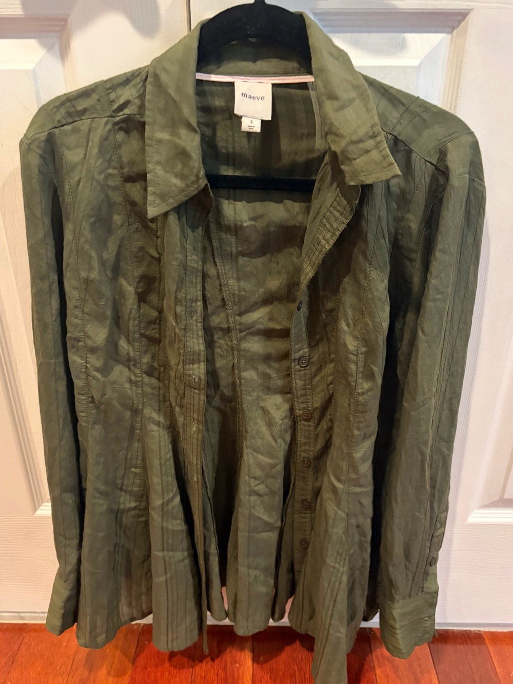 Anthropologie Maeve Waisted Button Down Tunic - Size Small